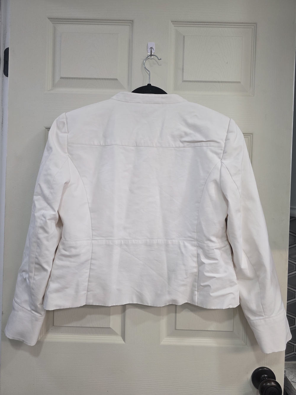 Calvin Klein Cream Zip-Front Blazer Jacket - Picture 2 of 8